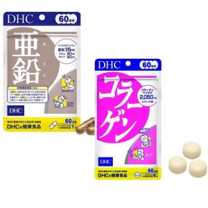 Combo Viên Uống DHC Dưỡng Tóc Chắc Khoẻ - Giảm Gãy Rụng Trong 60 Ngày - Kẽm 60v & Collagen 360v